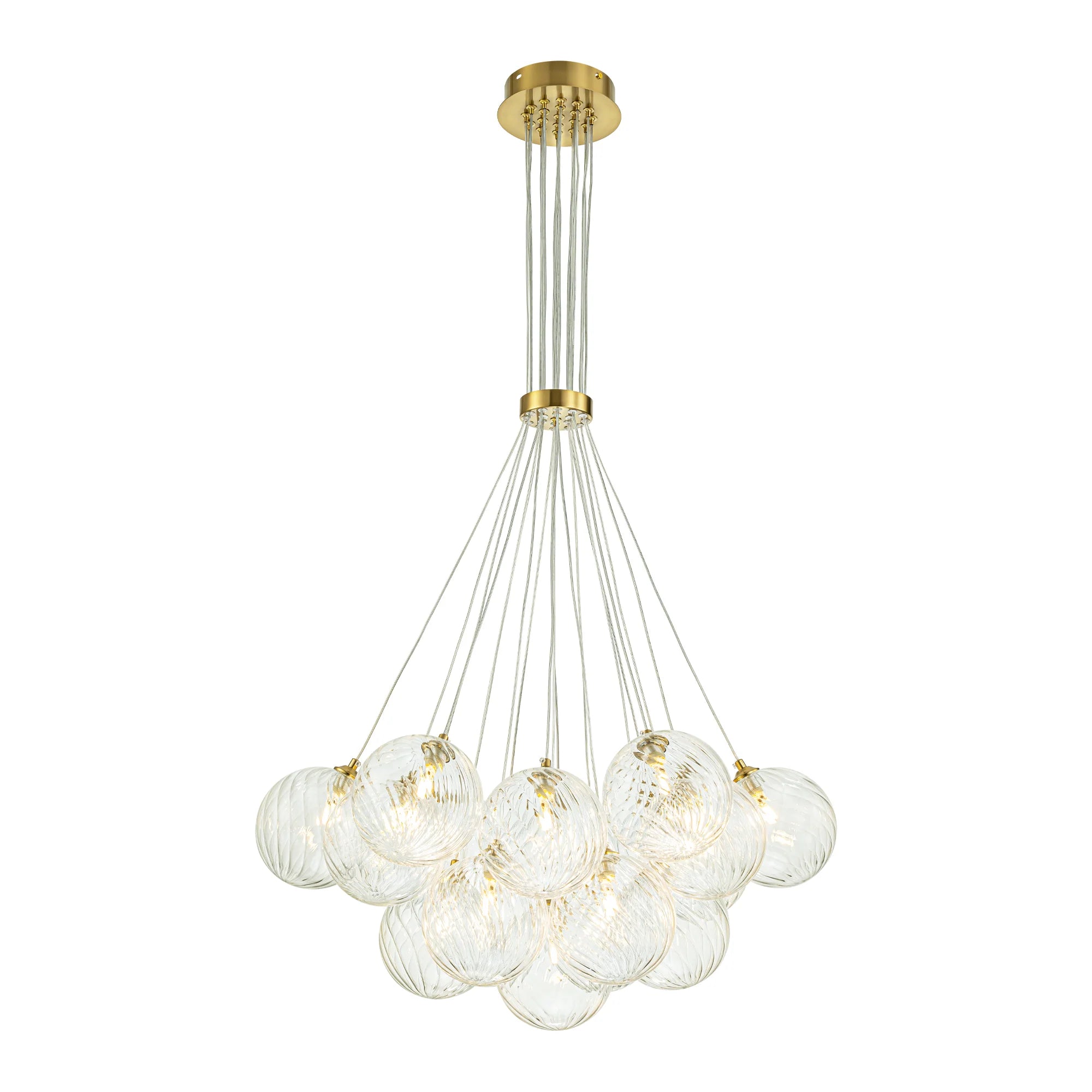 Ribbed Glass Bubble Chandelier J3133