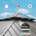 12'x20' Outdoor Gazebo Double Roof Galvanized Steel Canopy Cedar Wood Frame with Netting & Curtains H15713