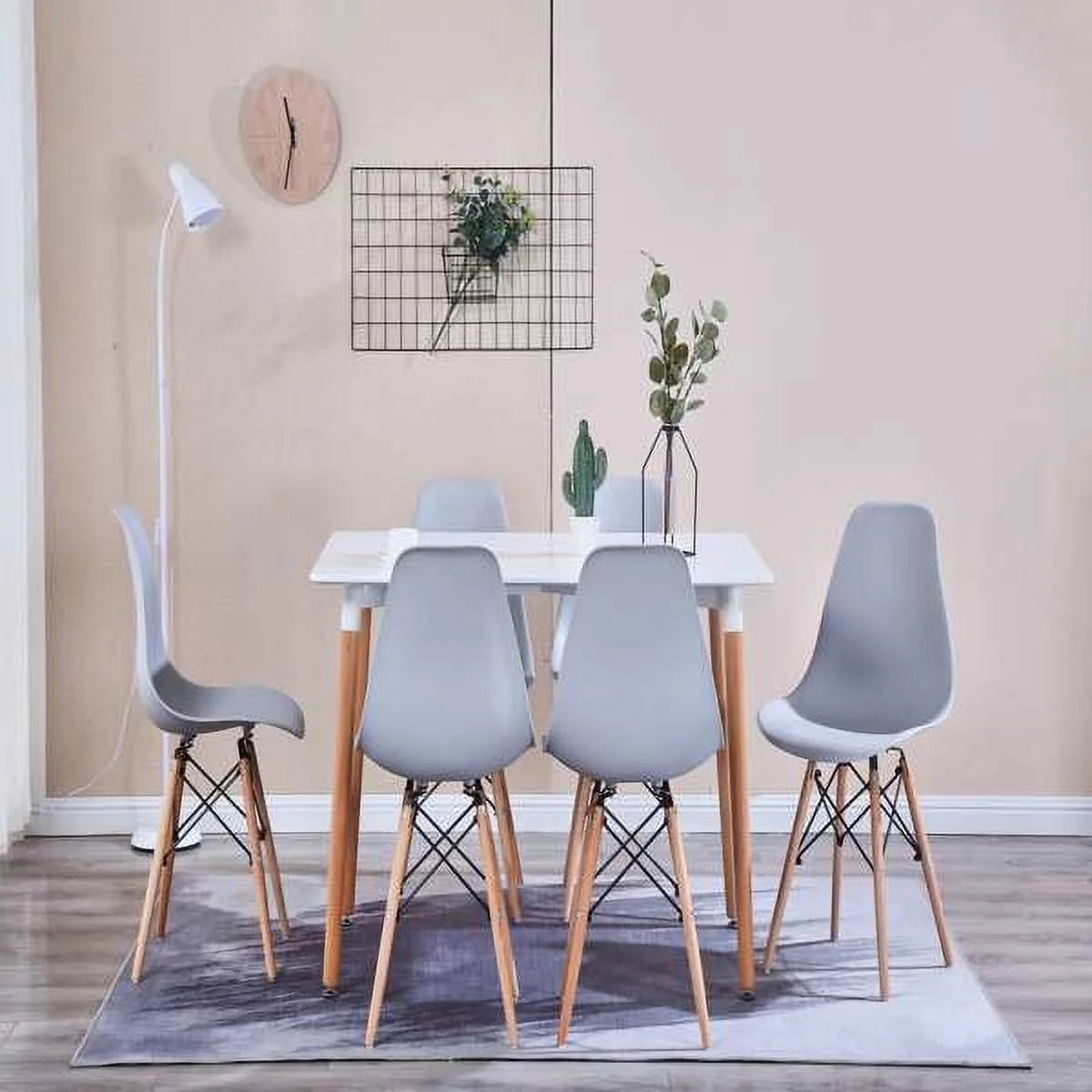 Gray Set of 4 Beech Wood Dining Chairs G5368