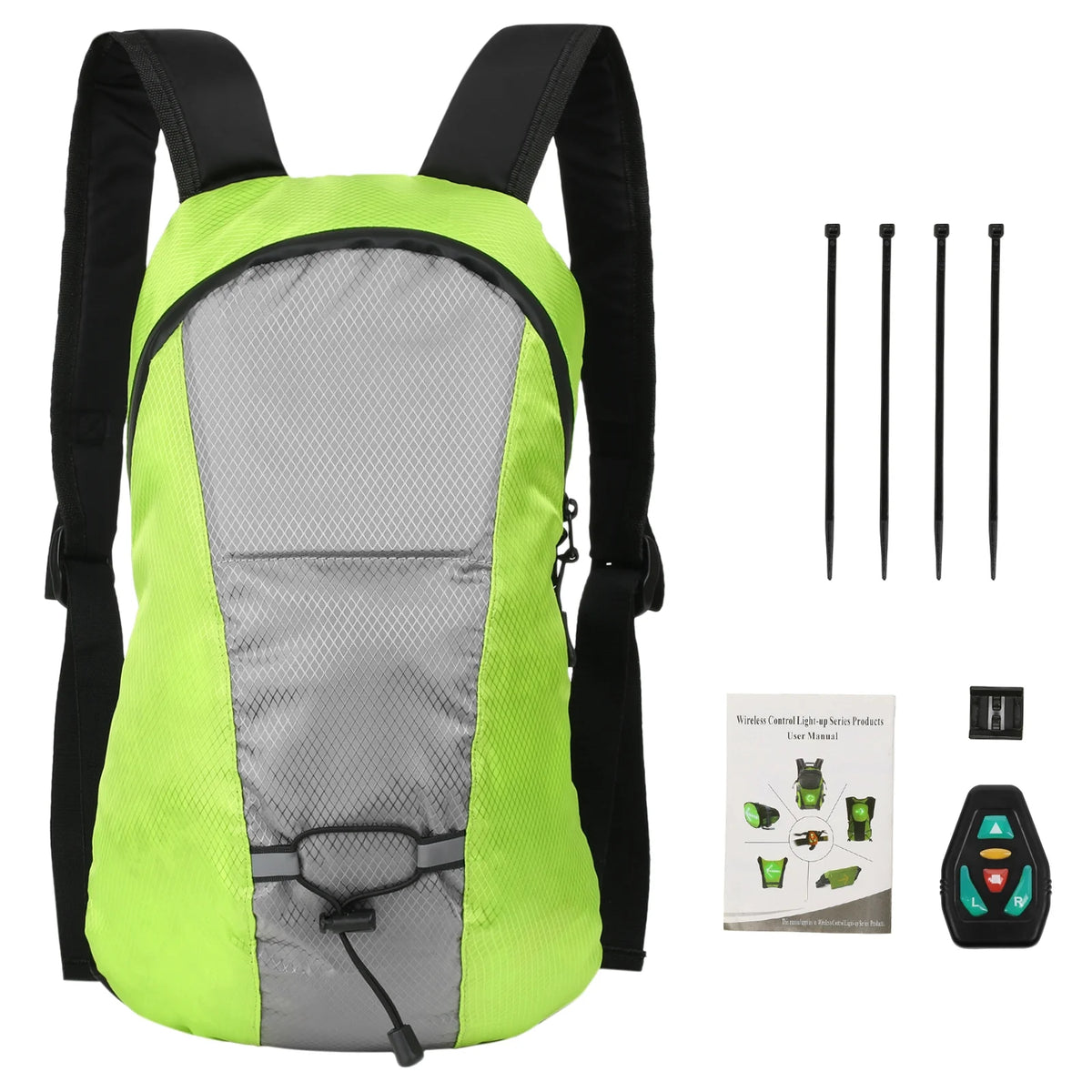 Wireless USB Rechargeable LED Turn Signal Backpack Light O2243