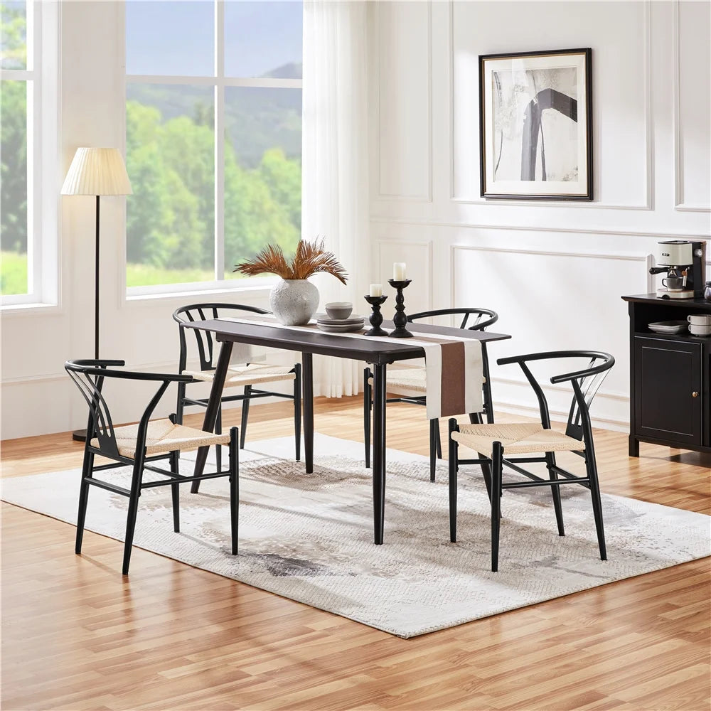 Set of 2 Black Weave Arm Chairs B872