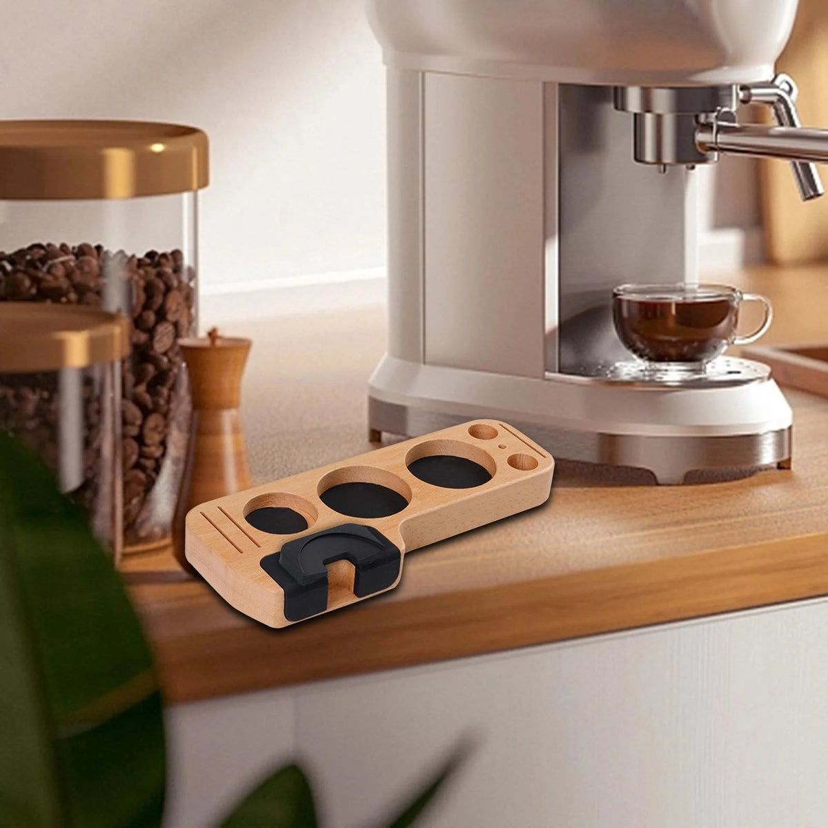 Coffee Tamping Station Espresso Tamper Holder Wooden 58mm I714