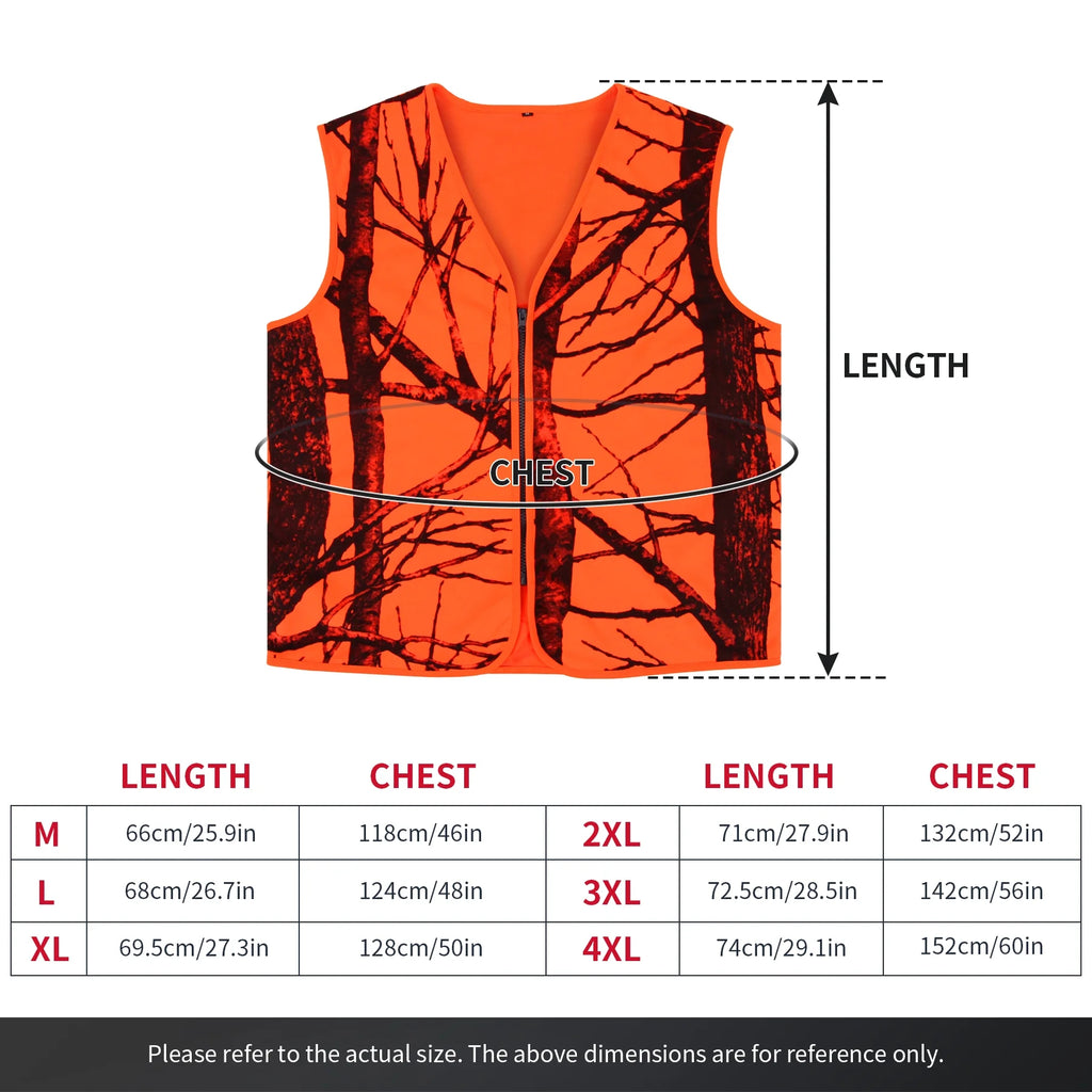 Orange Lightweight Hunting Vest with Zipper Closure (M) C75514