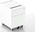 Light Green 2-Drawer Mobile Filing Cabinet with Lock and Casters U943