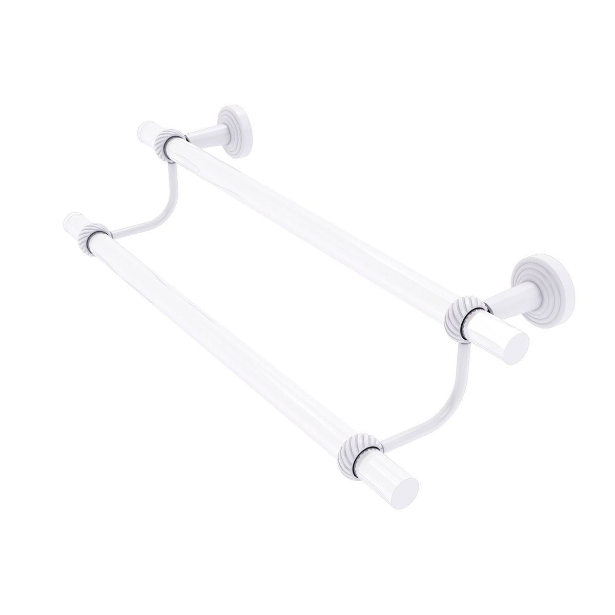 24 in Matte White Double Towel Bar I485