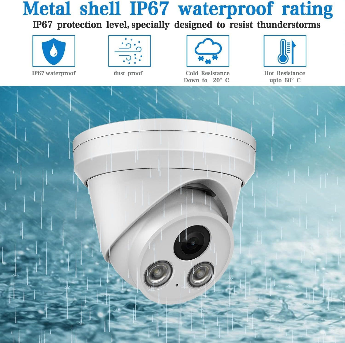 4K UltraHD 8MP Outdoor Security PoE IP Turret Camera with Mic, 2.8mm Wide Angle Lens, 98ft Night Vision, H.265, WDR, IP67 Weatherproof Y508