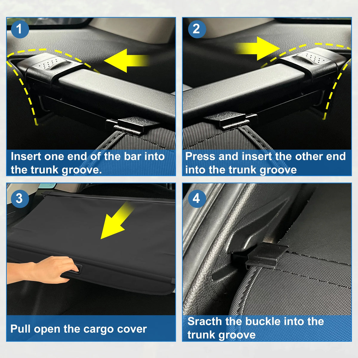 Retractable Cargo Cover for Subaru XV SUV Rear Trunk Shade Black U18803