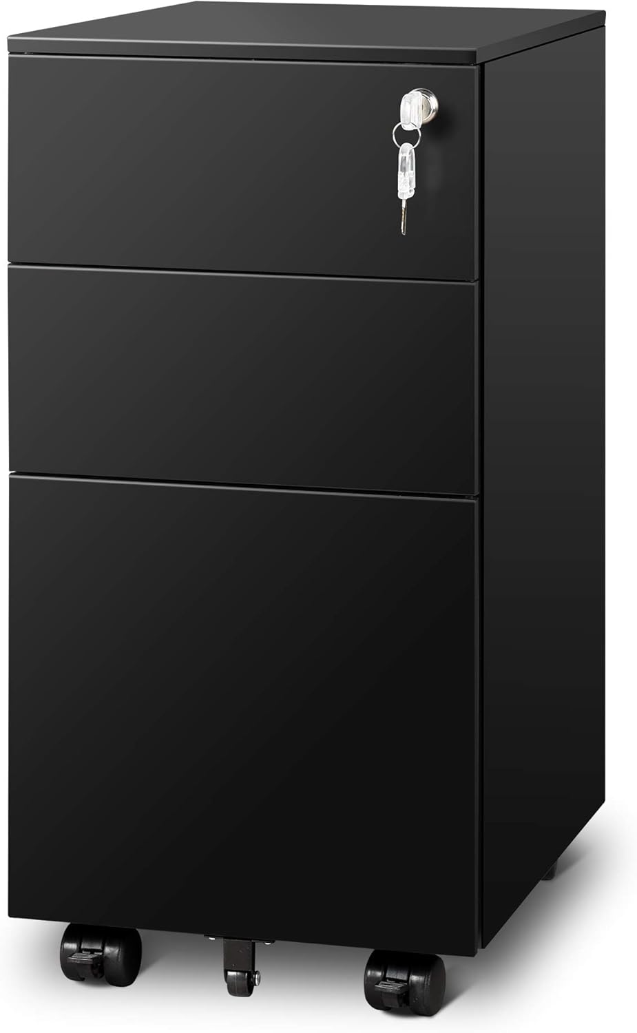 Black 3 Drawer Mobile File Cabinet G762408