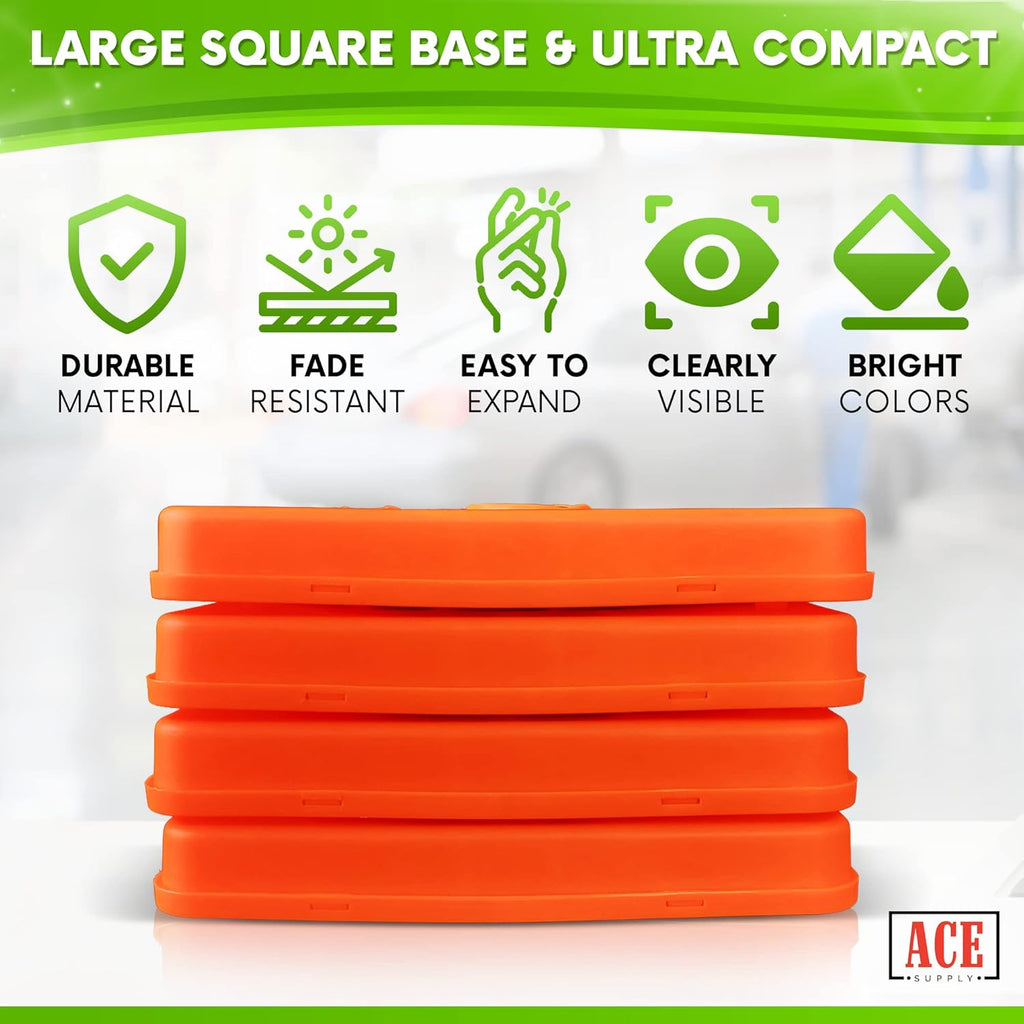 Collapsible Orange Traffic Cones 18 Inch 24 Pack M269