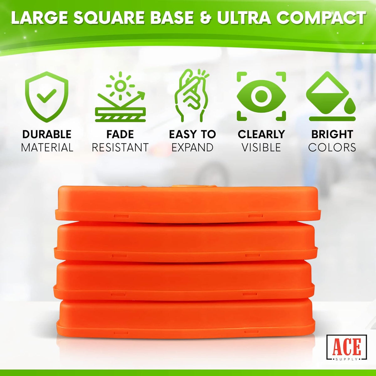 Collapsible Orange Traffic Cones 18 Inch 24 Pack M269