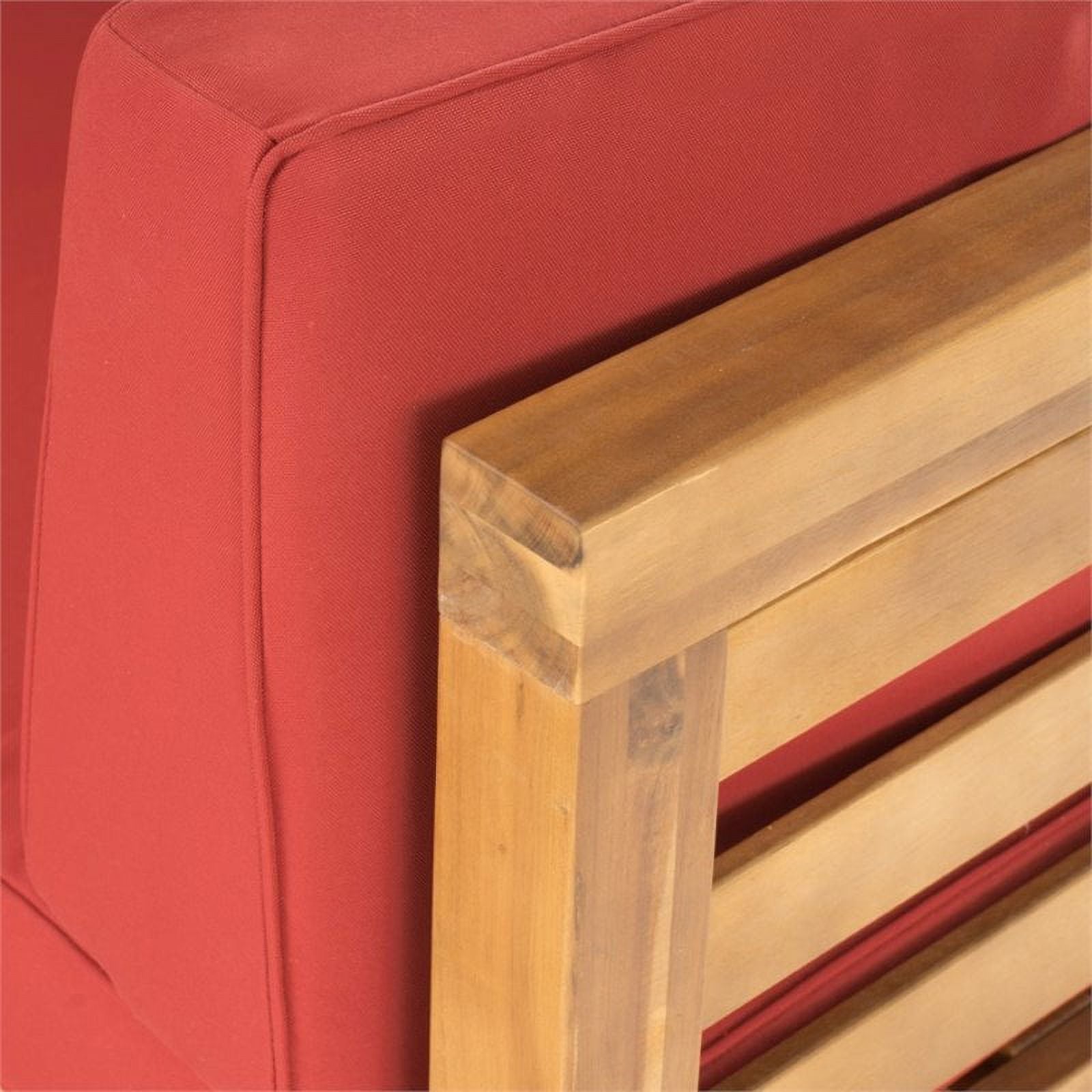 Red Acacia Wood Sectional Sofa Set F77069