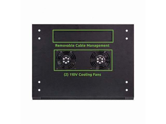 6U Wallmount Cabinet Enclosure 19-inch Server Network Rack with Locking Glass Door Black Z985