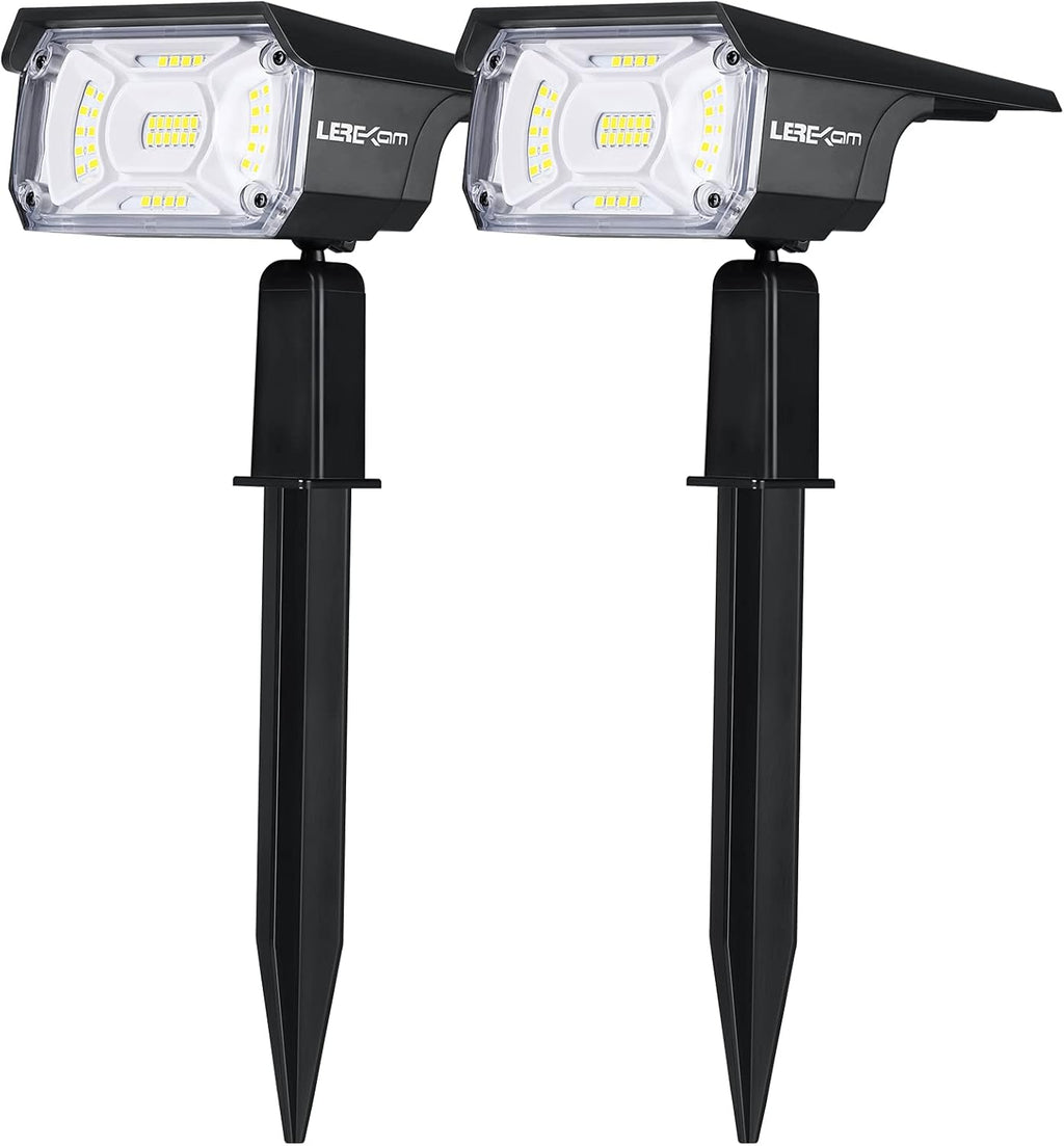 Solar Spot Lights Outdoor, IP65 Waterproof 40 LEDs, USB & Solar Powered, 2 Pack W887