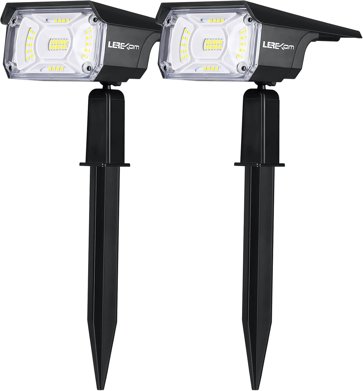 Solar Spot Lights Outdoor, IP65 Waterproof 40 LEDs, USB & Solar Powered, 2 Pack W887