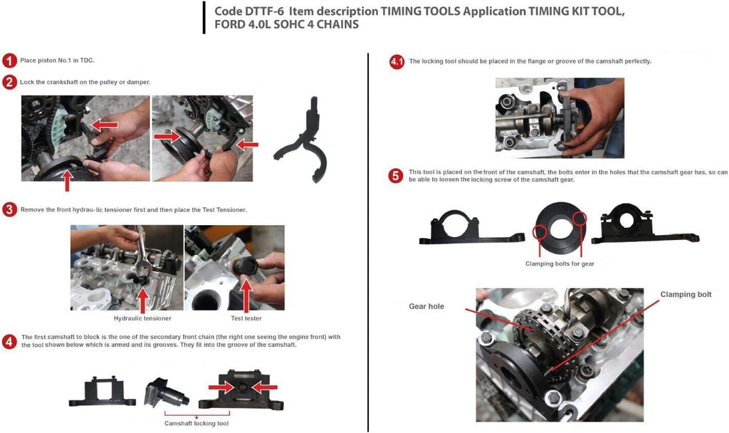 8 Pieces Camshaft Timing Tool Kit 4.0L SOHC V6 G971172