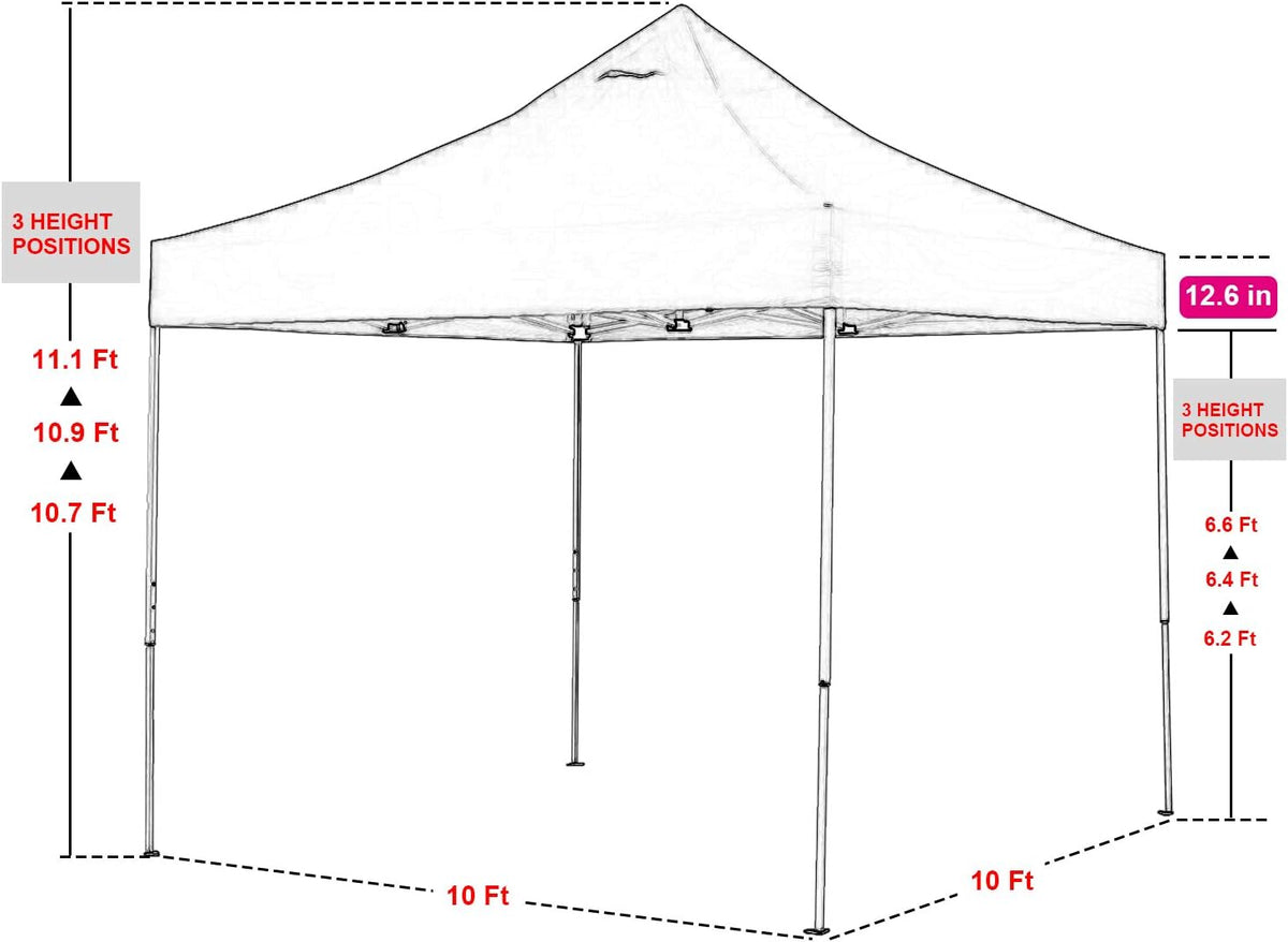 10'x10' Pop Up Gazebo Canopy Tent with Sidewalls Heavy Duty Steel Frame Instant Shelter with Wheeled Carry Bag Y579468