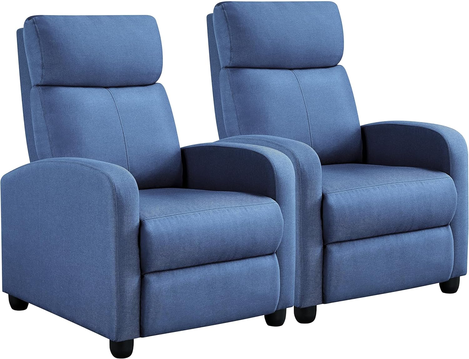 2-Seat Fabric Pushback Recliner Chair with Thick Seat Cushion V924