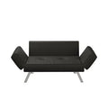Black 100% Polyester Square Arm Sleeper Sofa S830