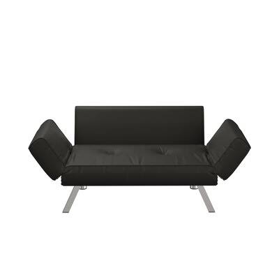 Black 100% Polyester Square Arm Sleeper Sofa S830