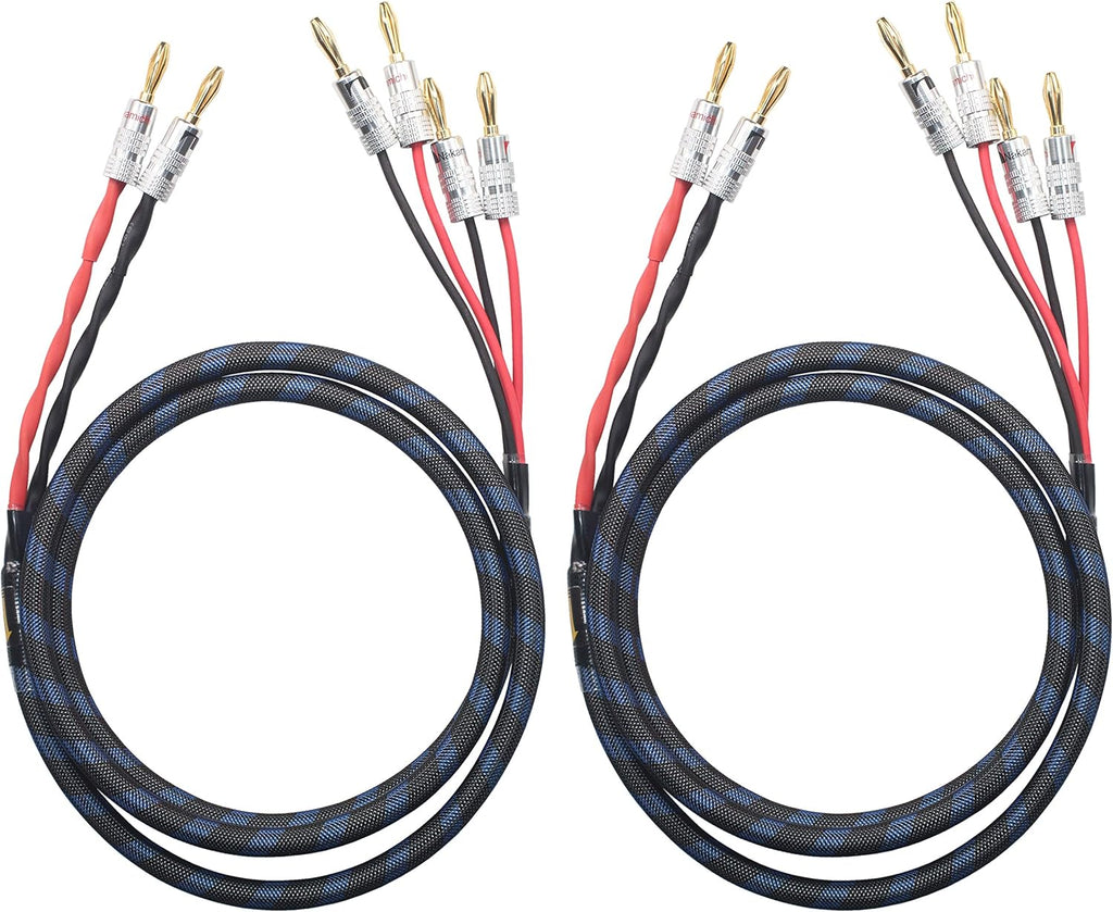 1pair Set Bi-Wire Speaker Cable (3M(9.84ft)) Pack of 2 E983975