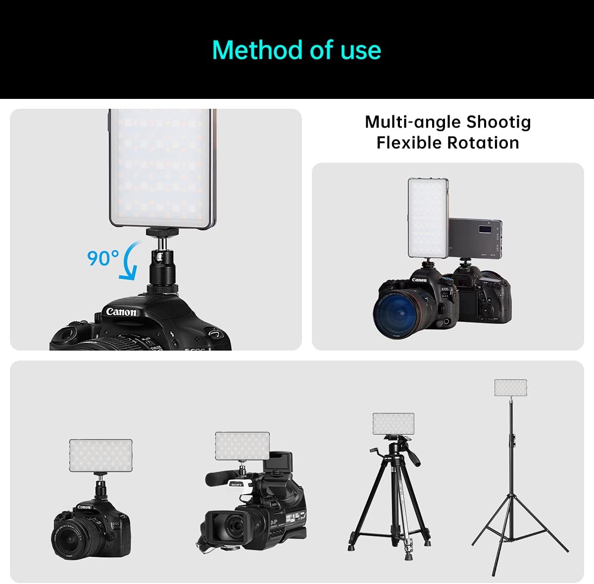 RGB Video Light Panel with Rechargeable Battery V284