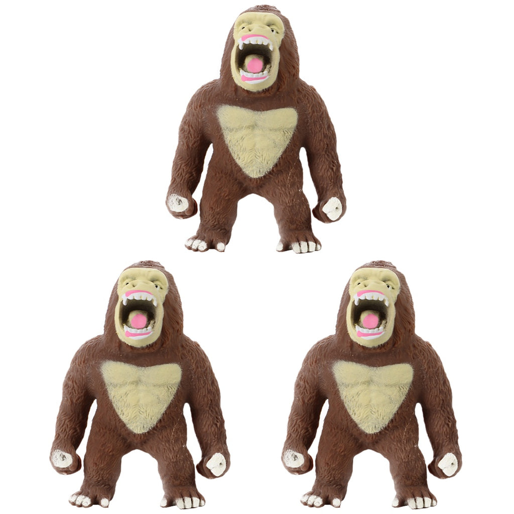 3 PCS Stretchy Toy Animal Gorilla Stress Elastic B313739