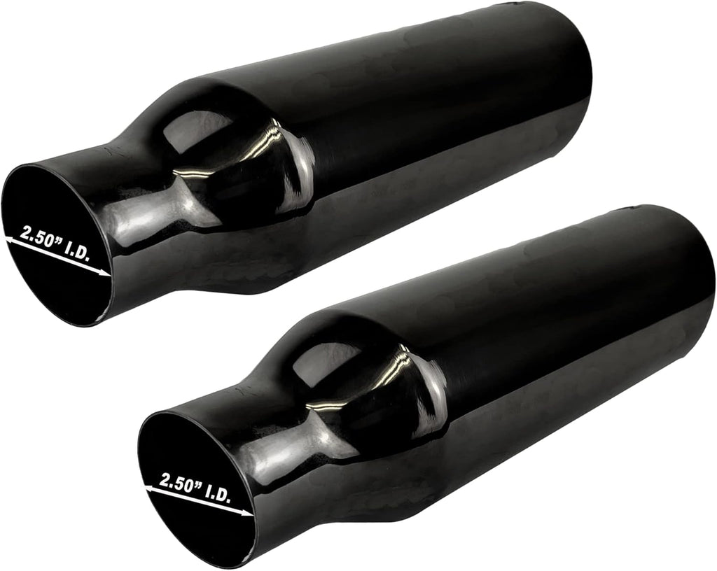 2.5" to 4" Stainless Steel Double Wall Chrome Polished Exhaust Tip 2-Pack P379214