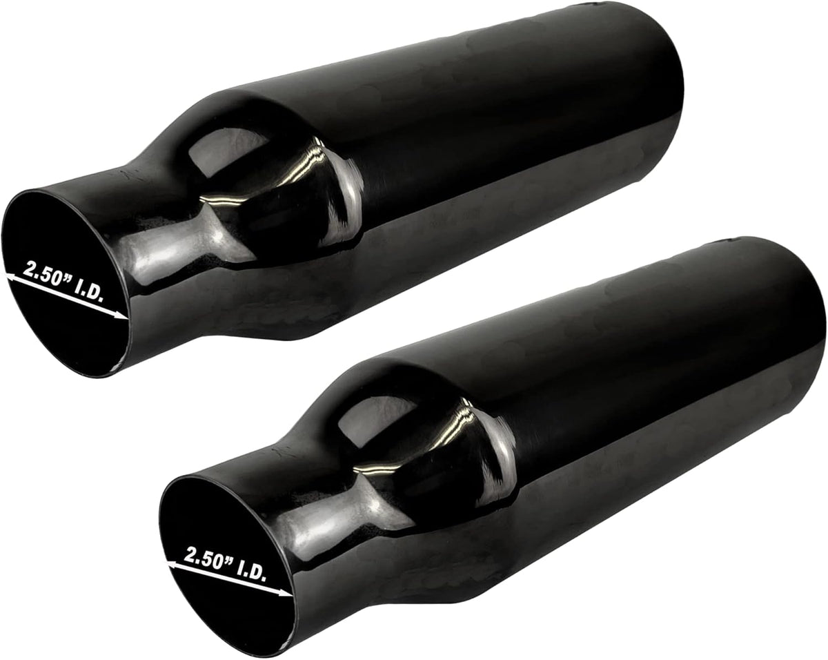 2.5" to 4" Stainless Steel Double Wall Chrome Polished Exhaust Tip 2-Pack P379214