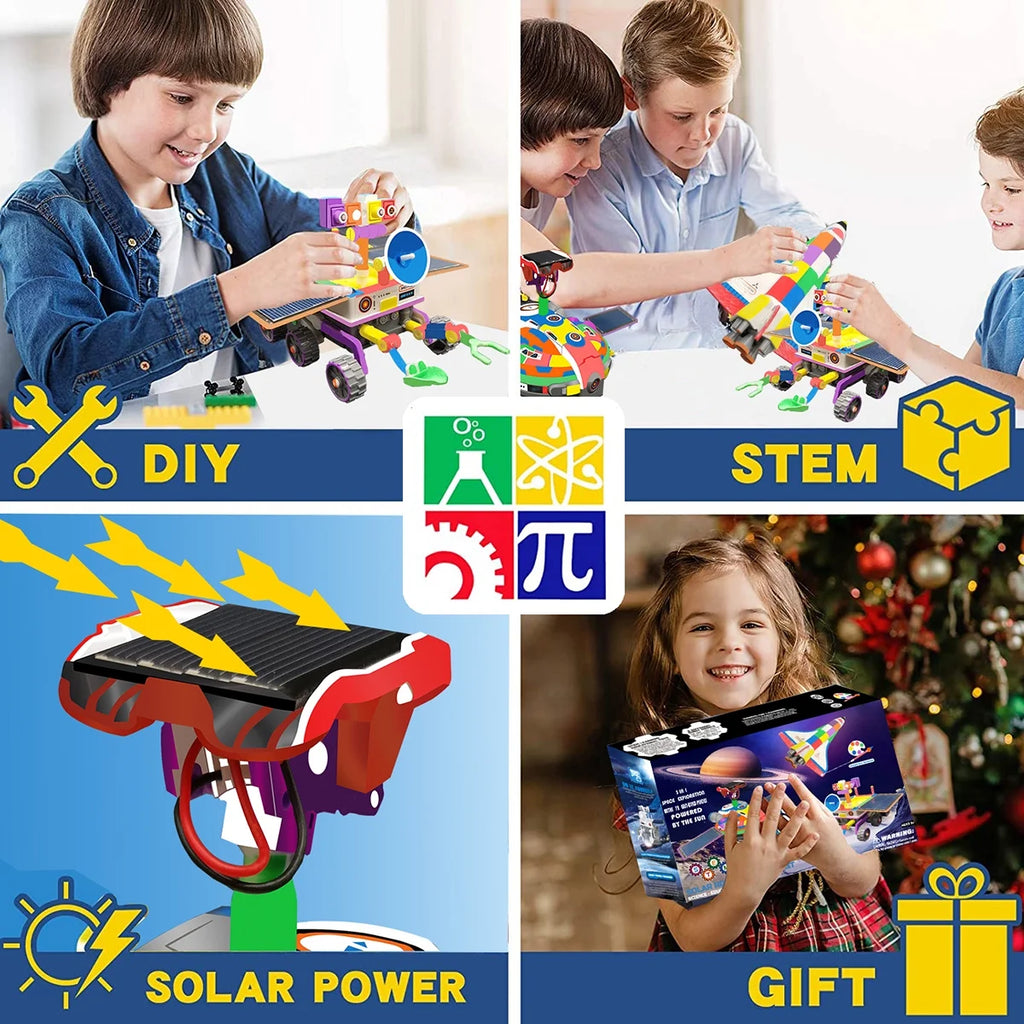 3 In 1 Solar Robot Kit with Paints and Paintbrush DIY Science Experiments Toy S782140