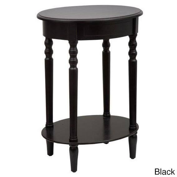 Antique White Oval Accent Table T86765