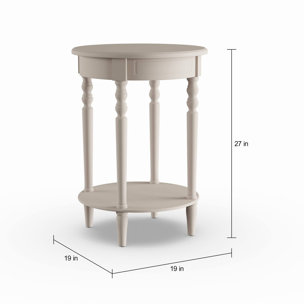 Antique White Oval Accent Table T86765