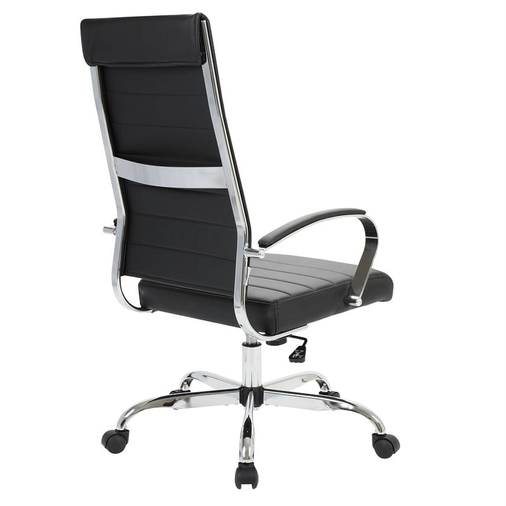 Black Leather High-Back Swivel Office Chair V6768