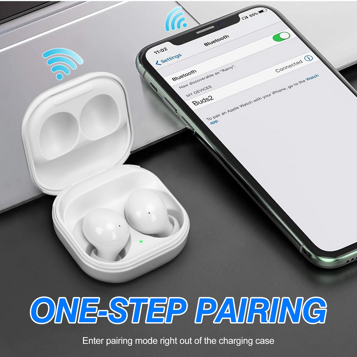 White Truly Wireless Bluetooth Headphones with Noise Isolation J25507