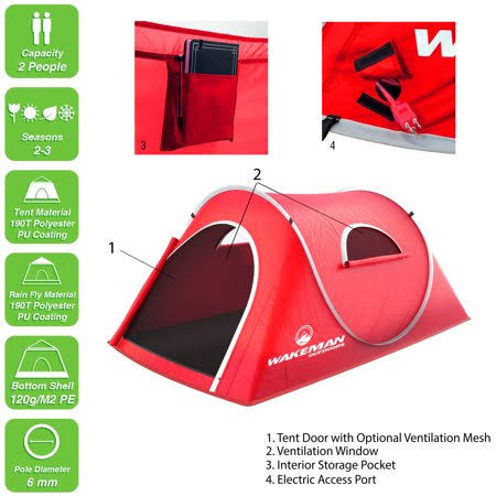 Red Pop-Up Tent with Carry Bag D118726