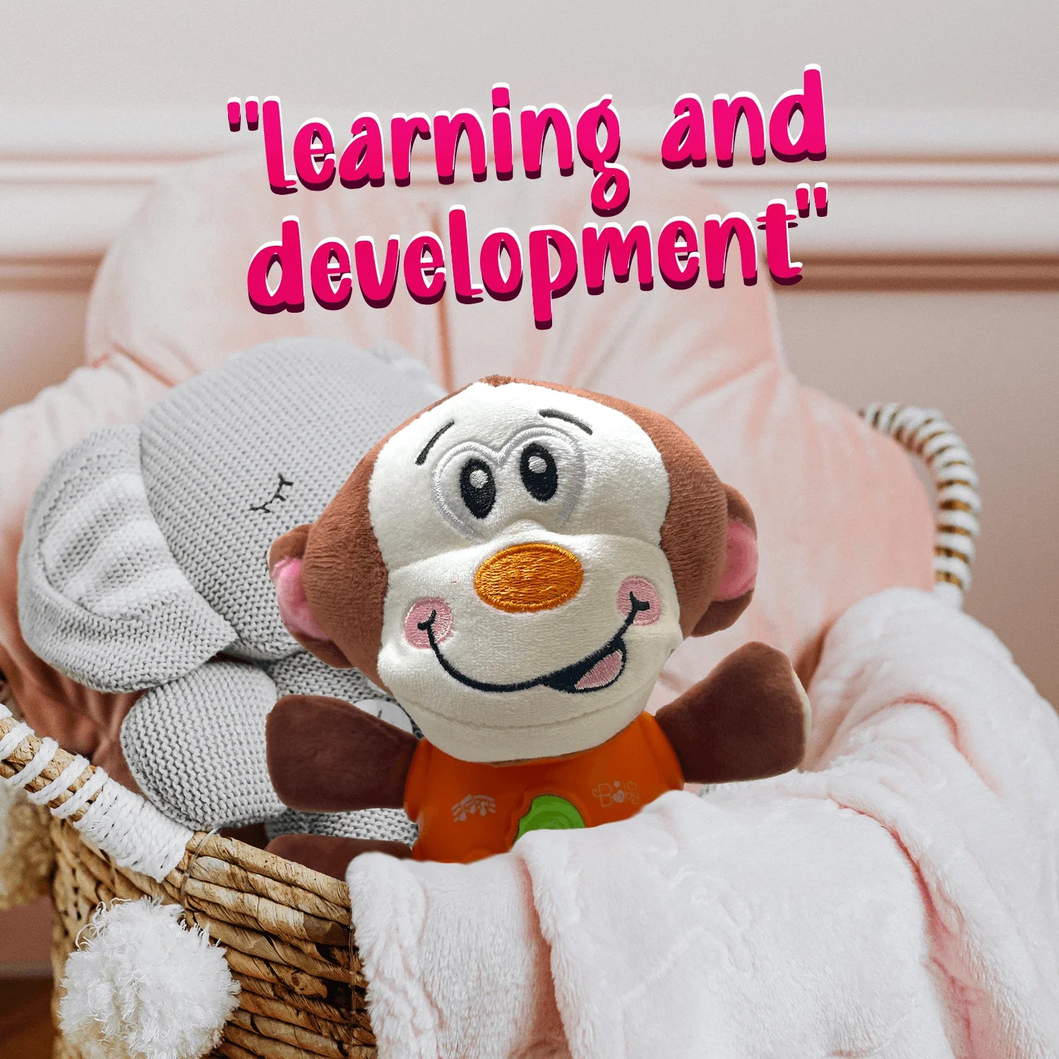 Musical Plush Monkey Baby Toy, 8 Inches H848889