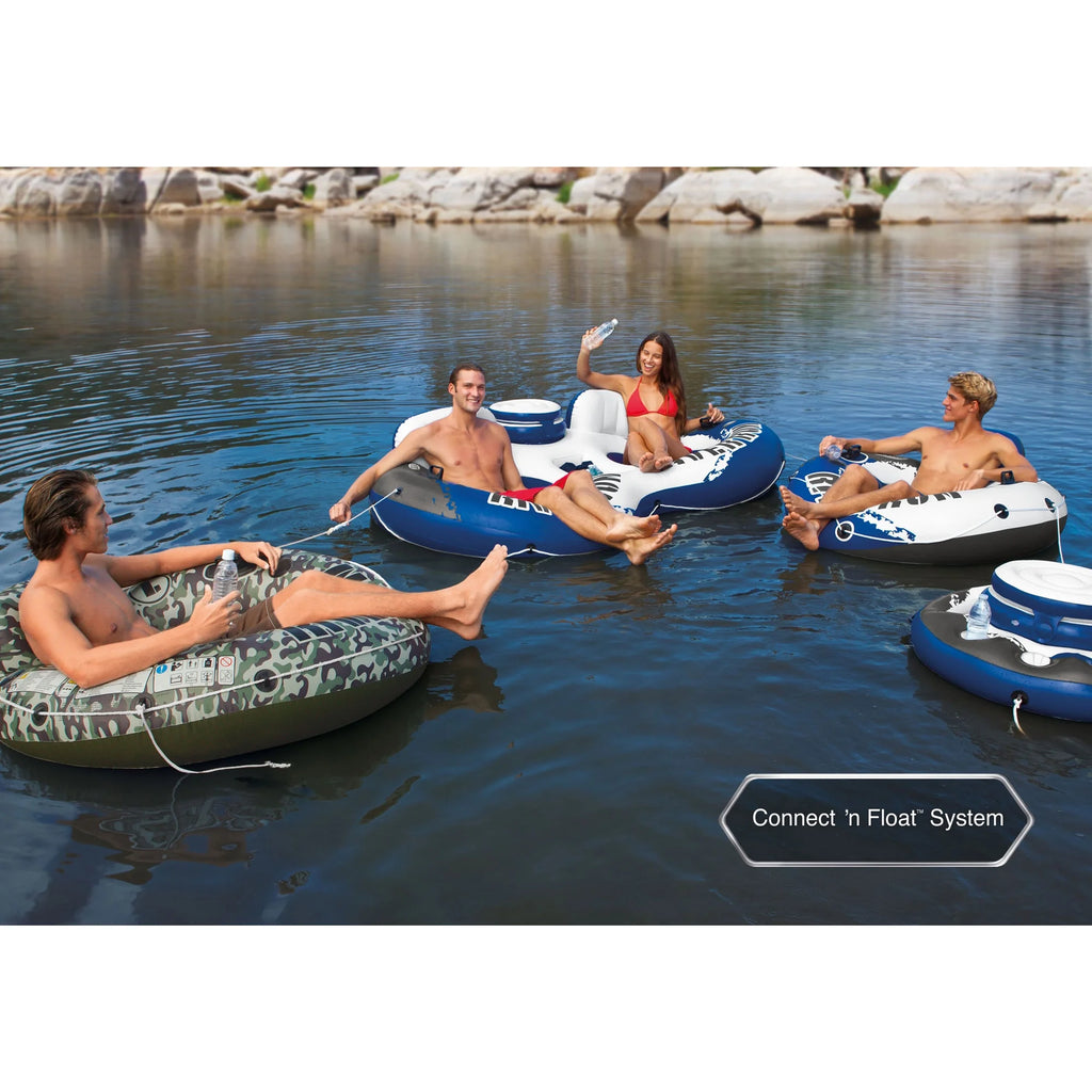 Inflatable 2 Person Raft with 1-Person Inflatable Tube (2 Pack) T4962