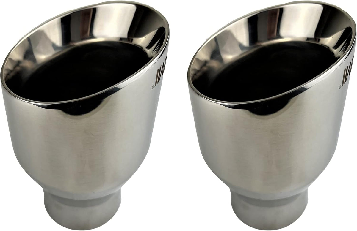 2.5" to 4" Stainless Steel Double Wall Chrome Polished Exhaust Tip 2-Pack P379214