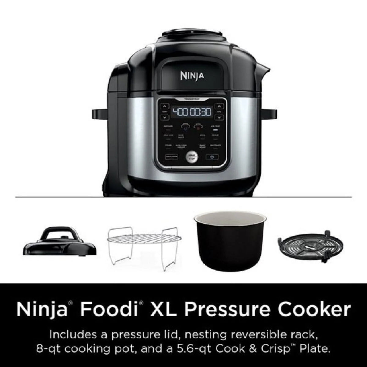 8 Quart XL Pressure Cooker Air Fryer Multicooker B798