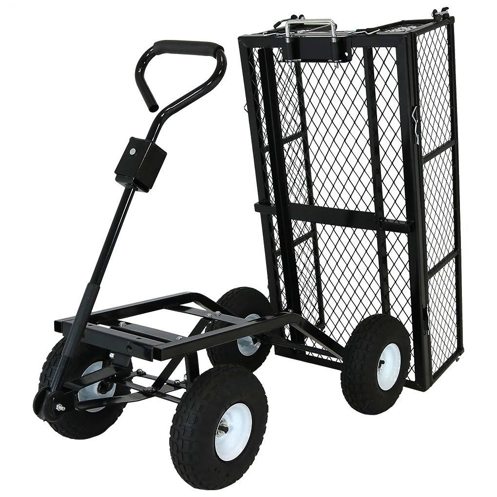 Blue Heavy-Duty Steel Utility Garden Cart with Liner D610