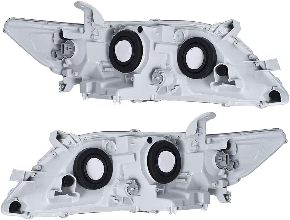 Black Polycarbonate Projector Headlamps Pair Set for 2007-2009 Toyota Camry A370834