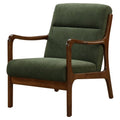 Mid-Century Fabric Arm Chair in Studio Dark Green/Dark Walnut W556325