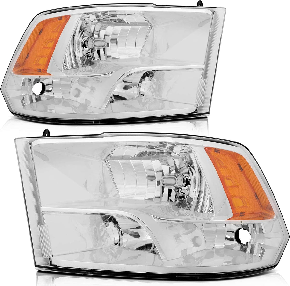 Chrome Housing Clear Reflector Clear Lens Headlight Assembly K16364