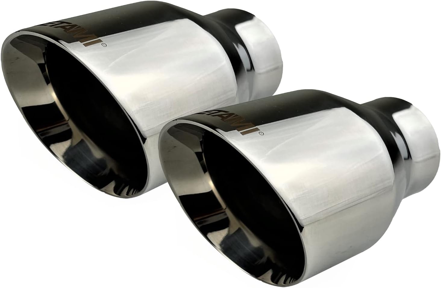 2.5" to 4" Stainless Steel Double Wall Chrome Polished Exhaust Tip 2-Pack P379214