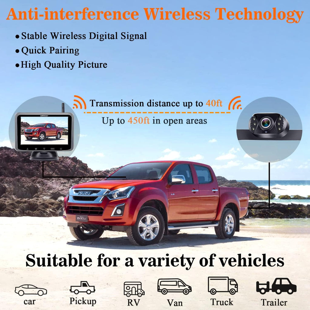 Wireless Backup Camera with 5 Inch Touch Screen V23849