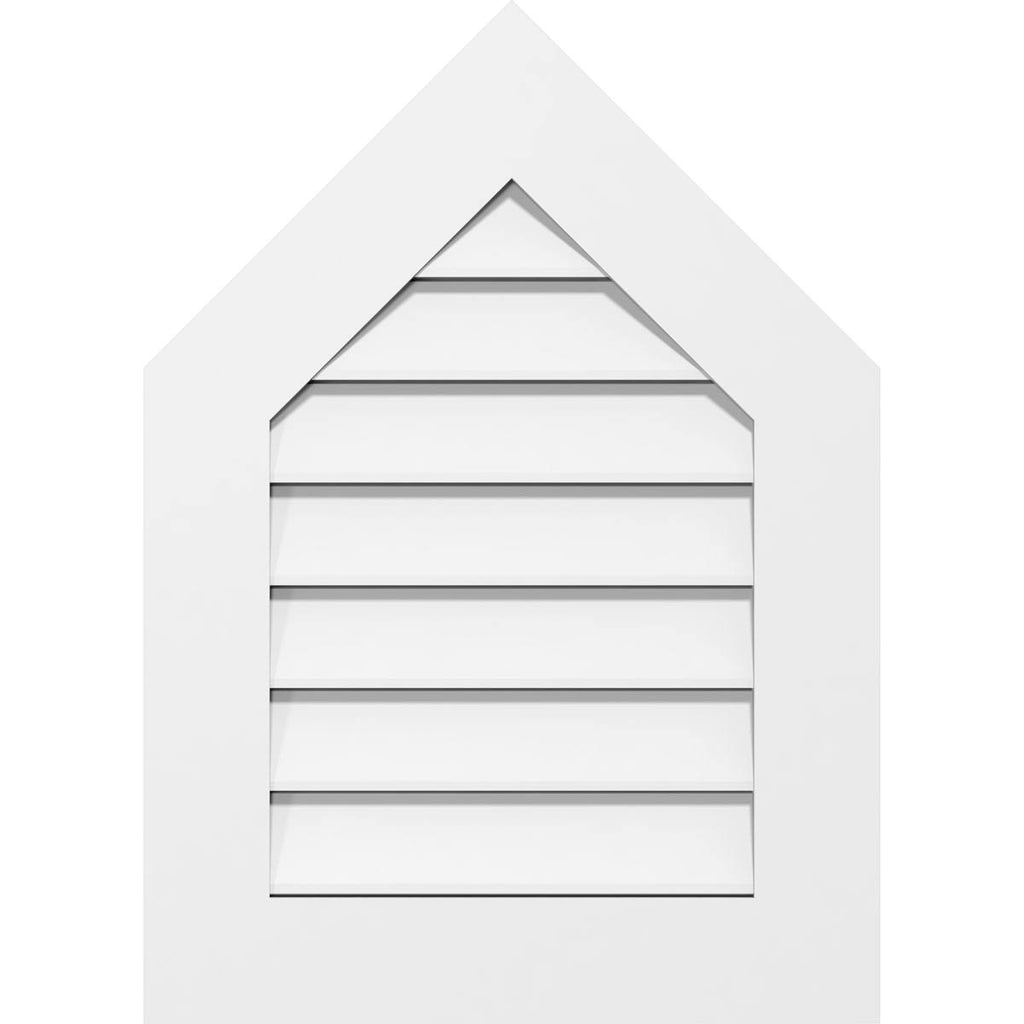 Peaked Top Surface Mount PVC Gable Vent 9/12 Pitch O59623