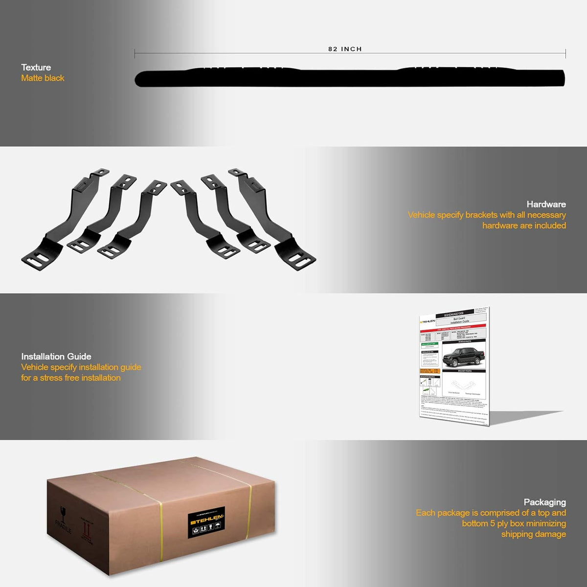 4 Oval Side Step Nerf Bars Matte Black M835