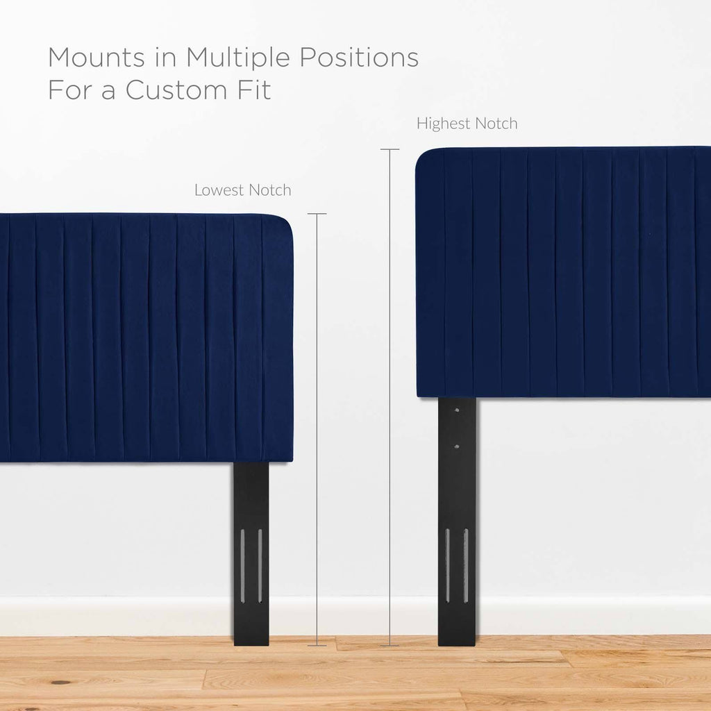 Navy Performance Velvet King/California King Headboard I3034