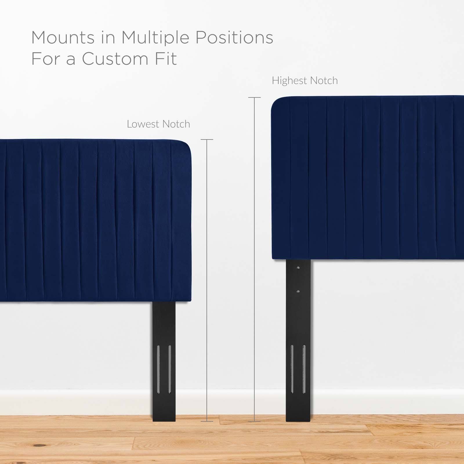 Navy Performance Velvet King/California King Headboard I3034