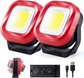 Magnetic Work Light, 42 LEDs 1000 Lumens Rechargeable Portable Flashlight (2 PCS) I46739