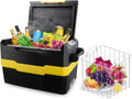47.5Qt Portable Refrigerator, 12V/DC RV Fridge, 110V/AC Freezer, Single Zone with Basket, Black O966